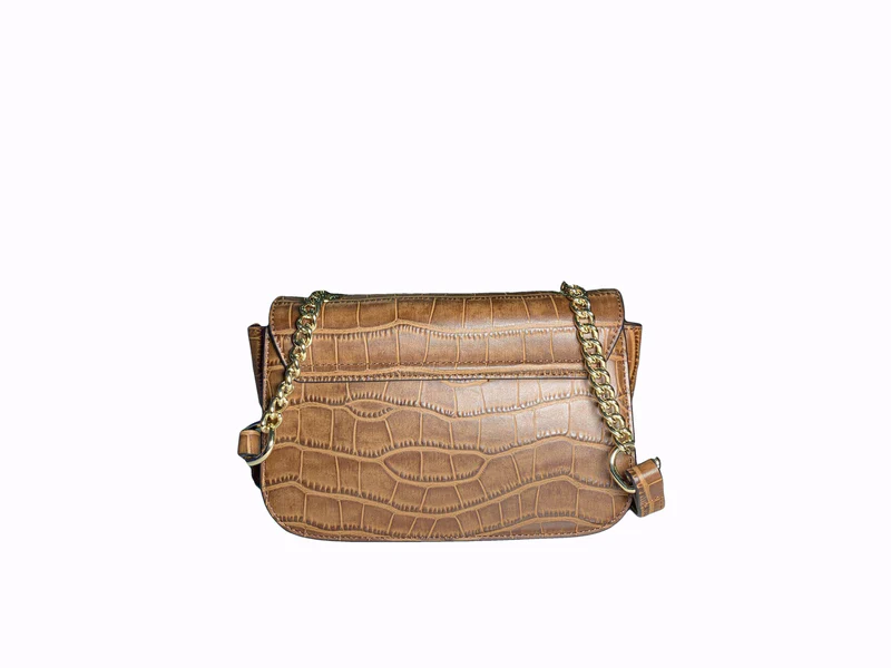 Charme Brown Leather Ladies Handbag - Image 4